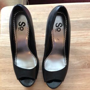 Open toe stiletto leather heels